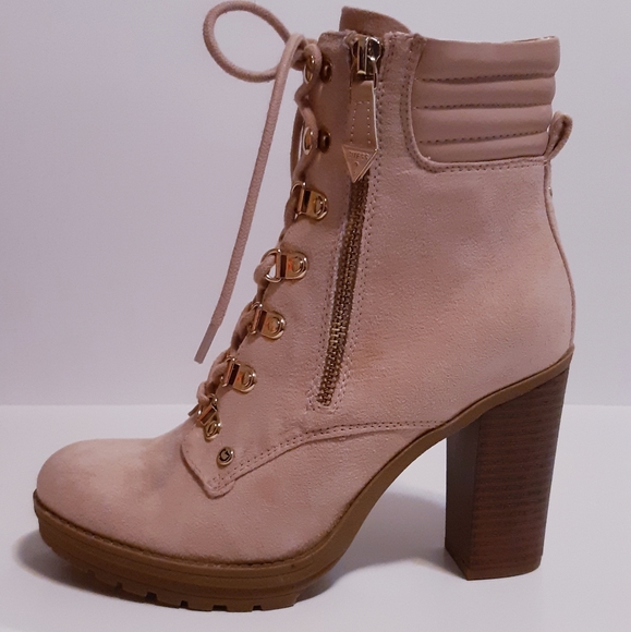 Guess Factory Garyn Heeled Combat Booties - Picture 3 of 7
